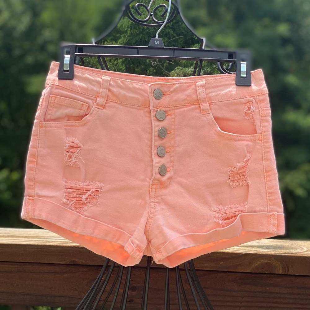 Refuge light orange/pink Jean shorts size 6